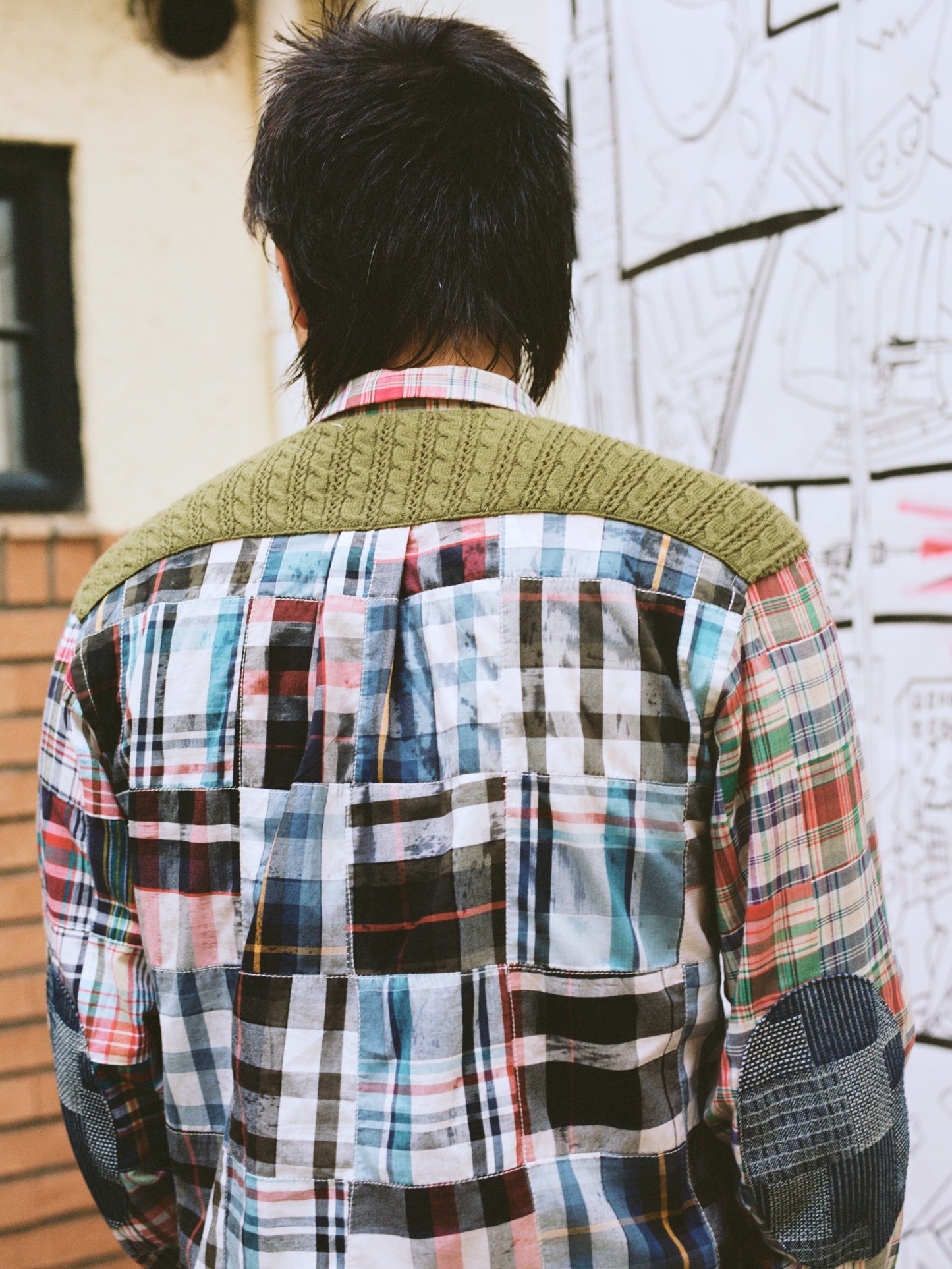 Paneled Plaid L/S Shirt