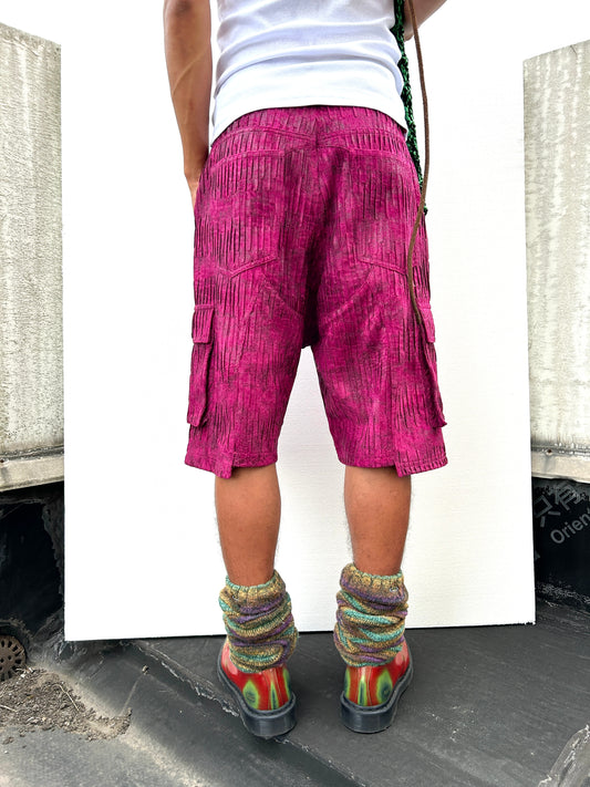 Pleated Suede Shorts