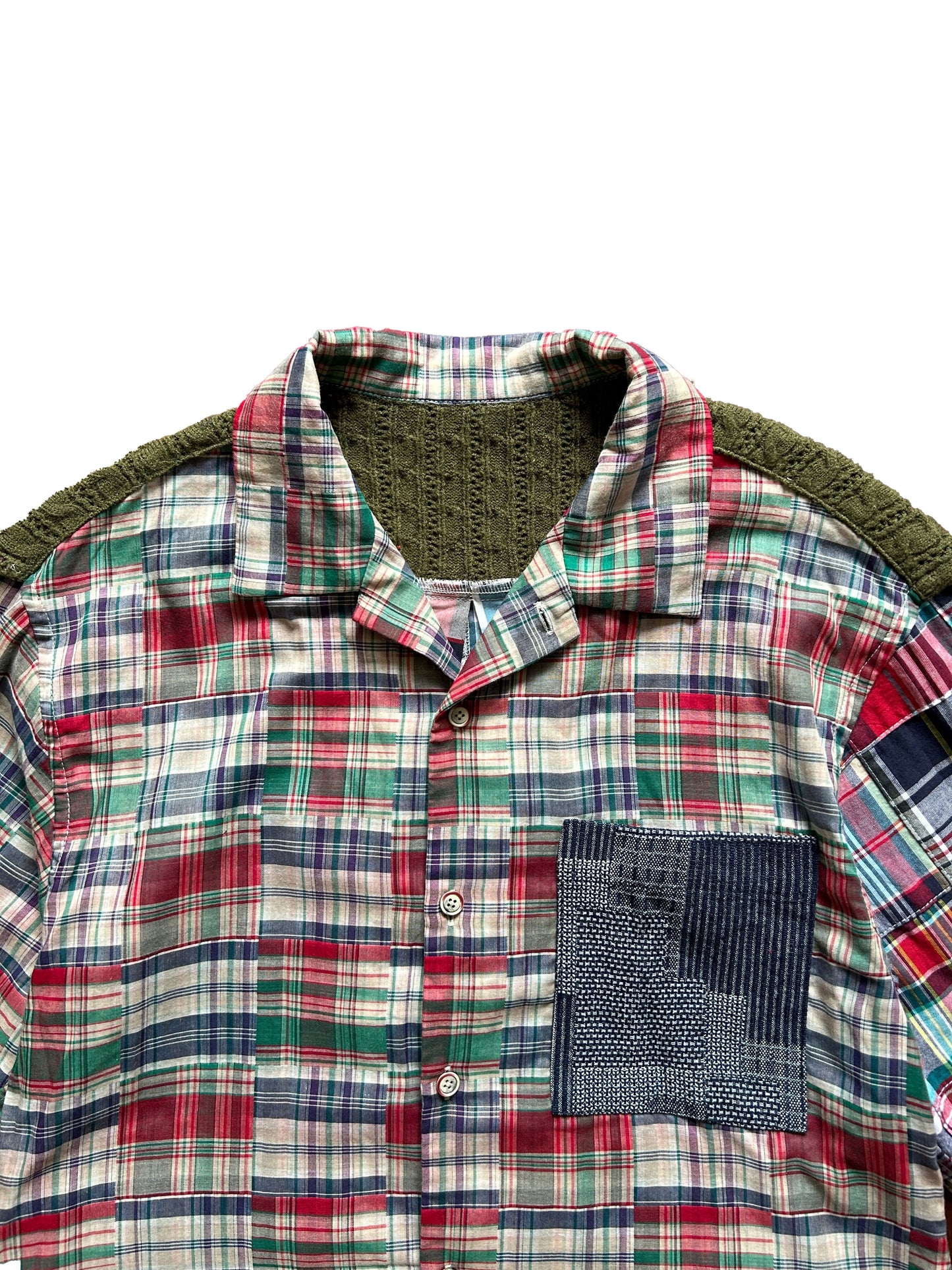 Paneled Plaid L/S Shirt
