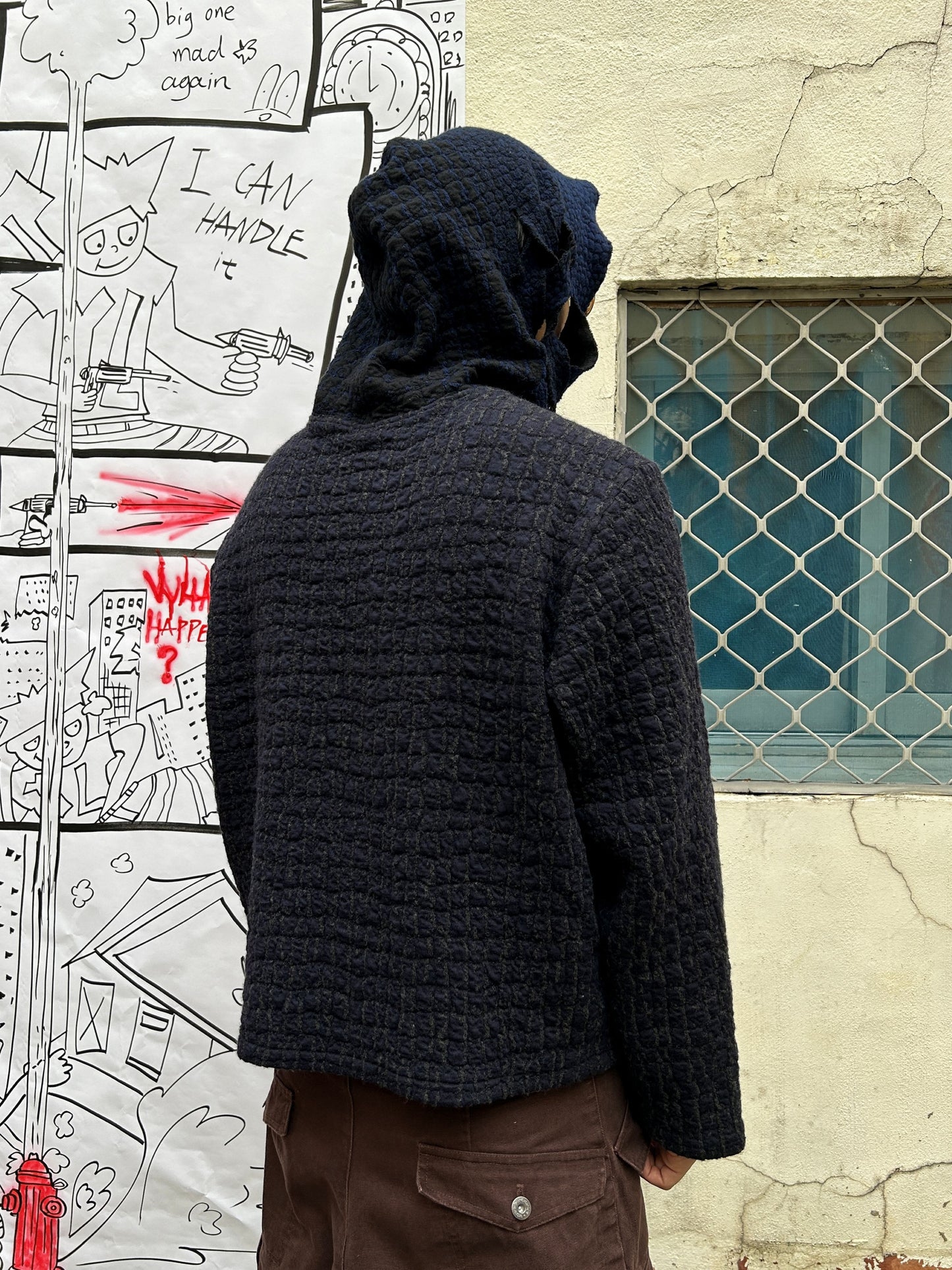 Braided Hood Wool Hoodie