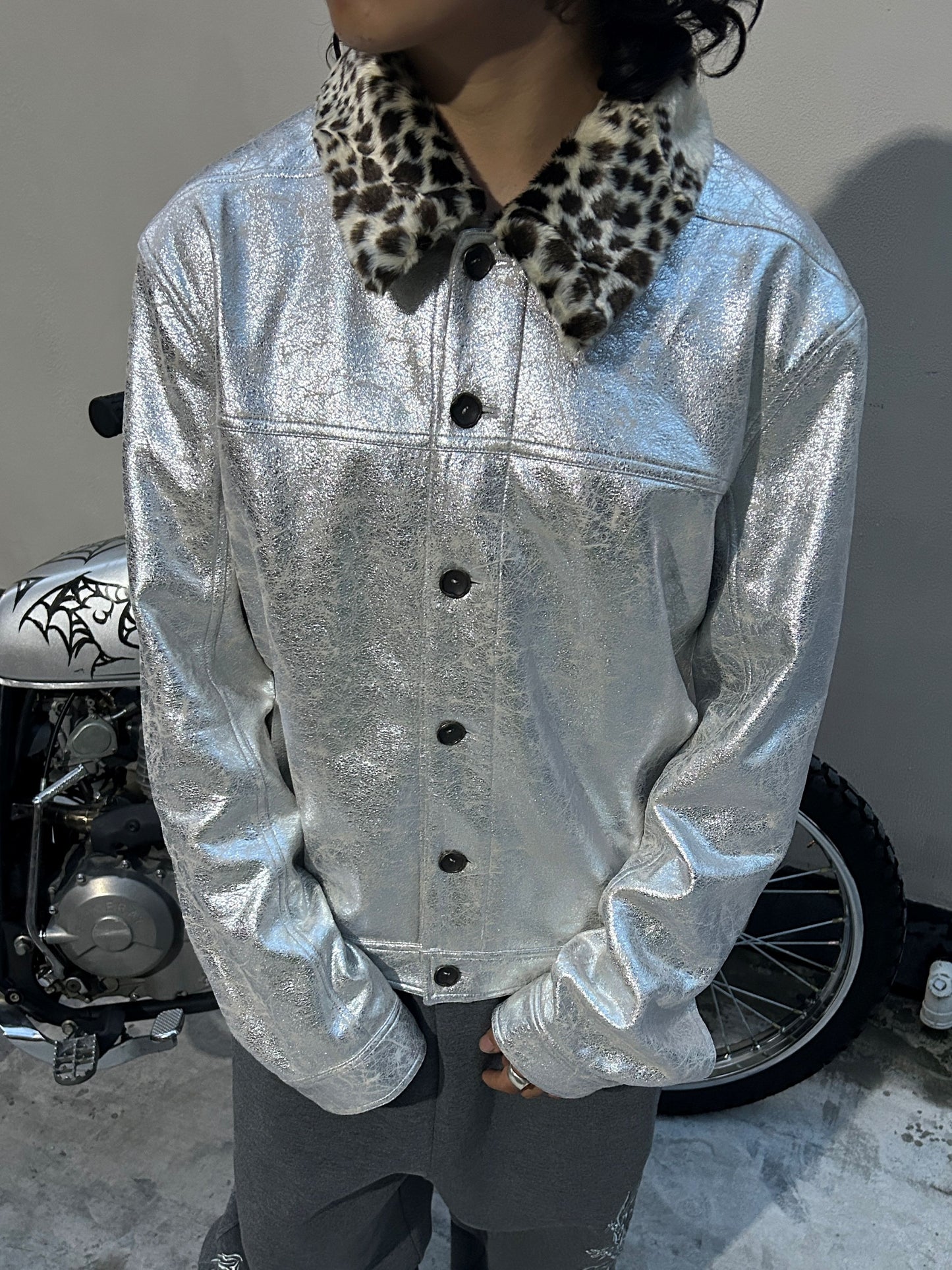 Fur Collar Leather Work Jacket