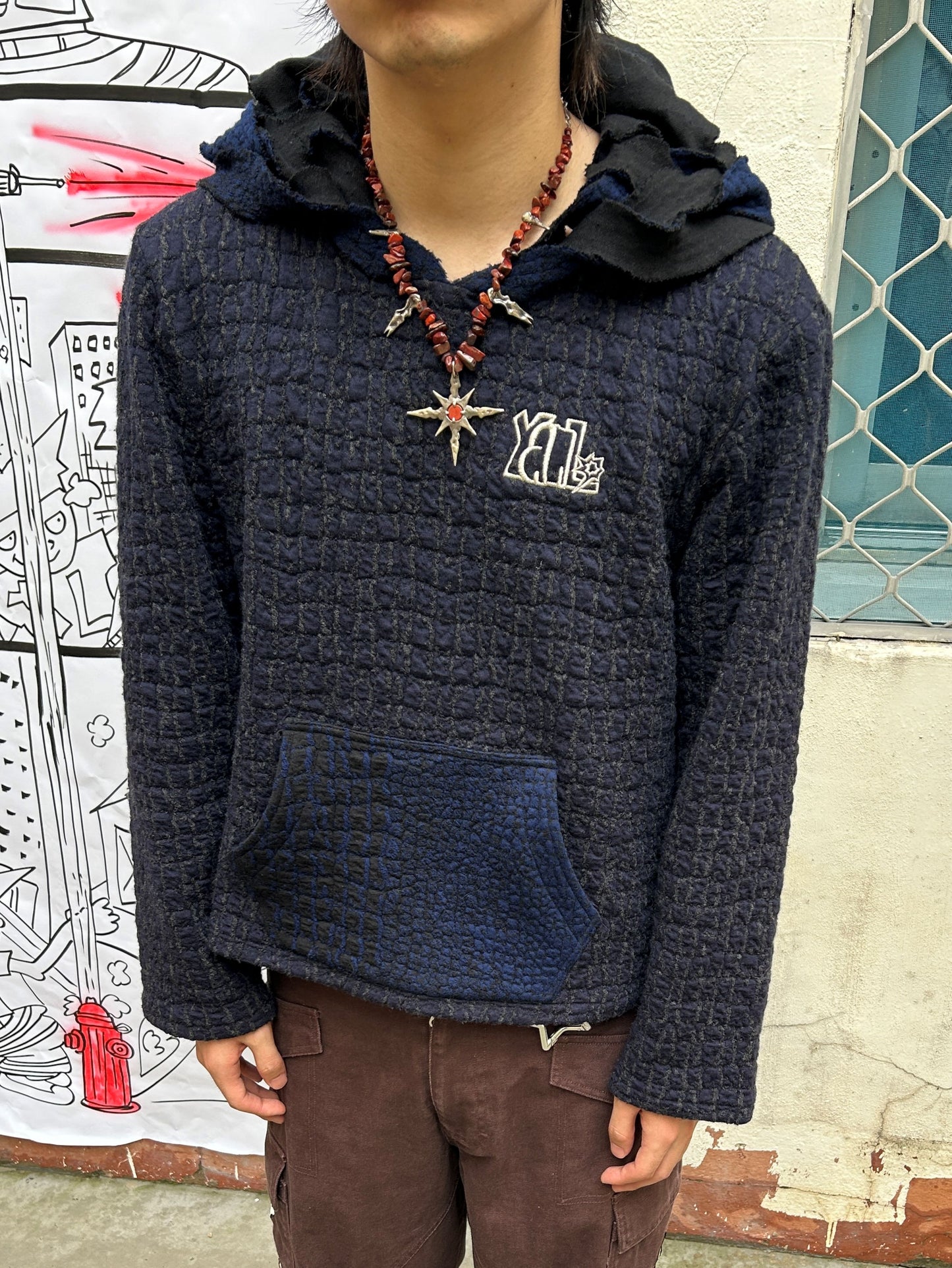 Braided Hood Wool Hoodie