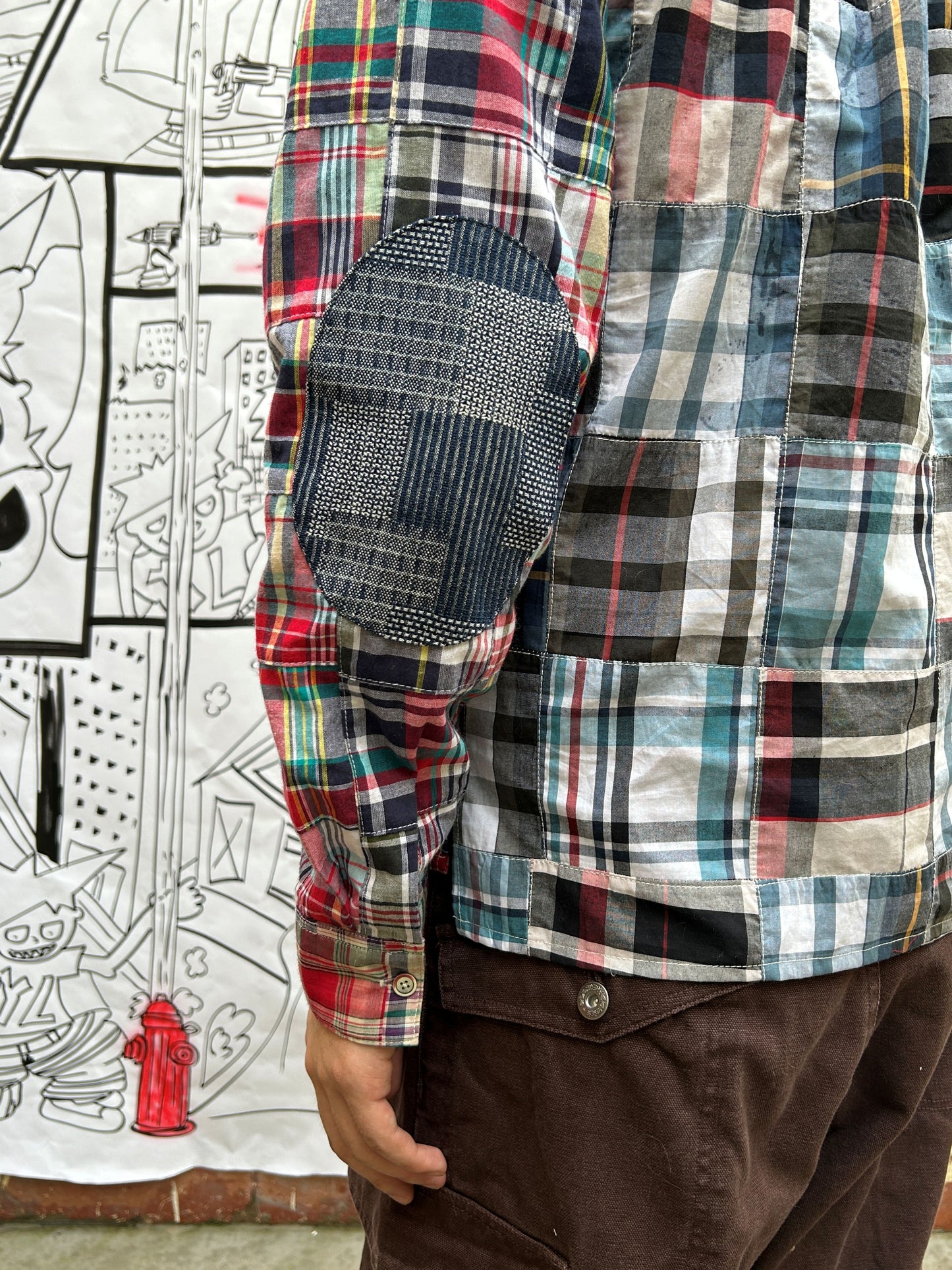 Paneled Plaid L/S Shirt