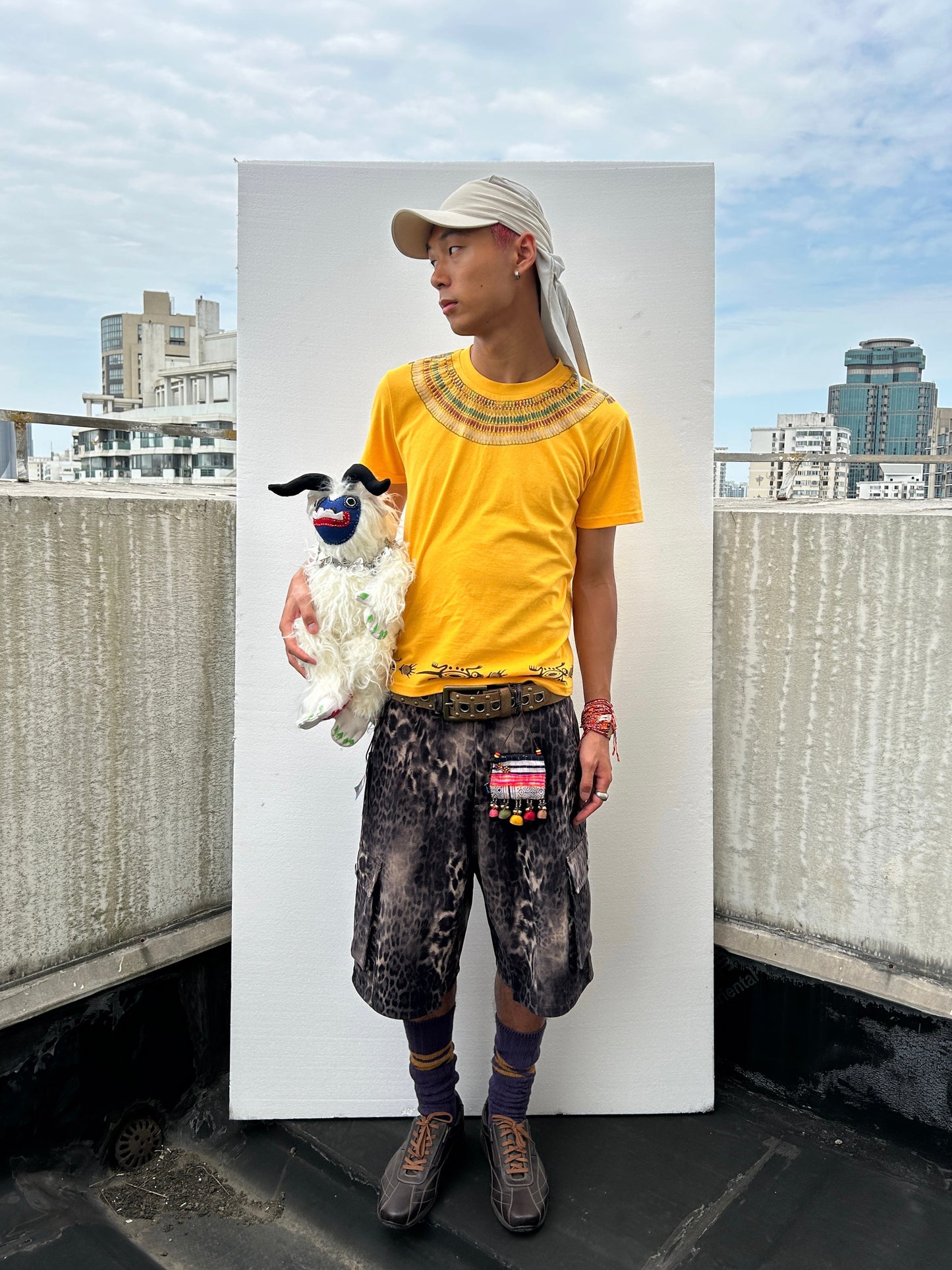 Yan L. Leopard Suede Shorts