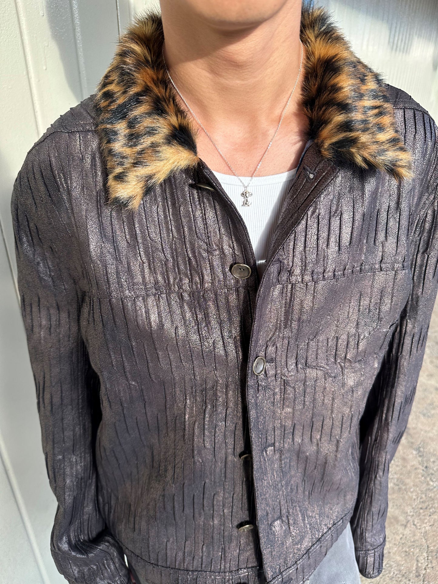 Pleated Suede Jacket