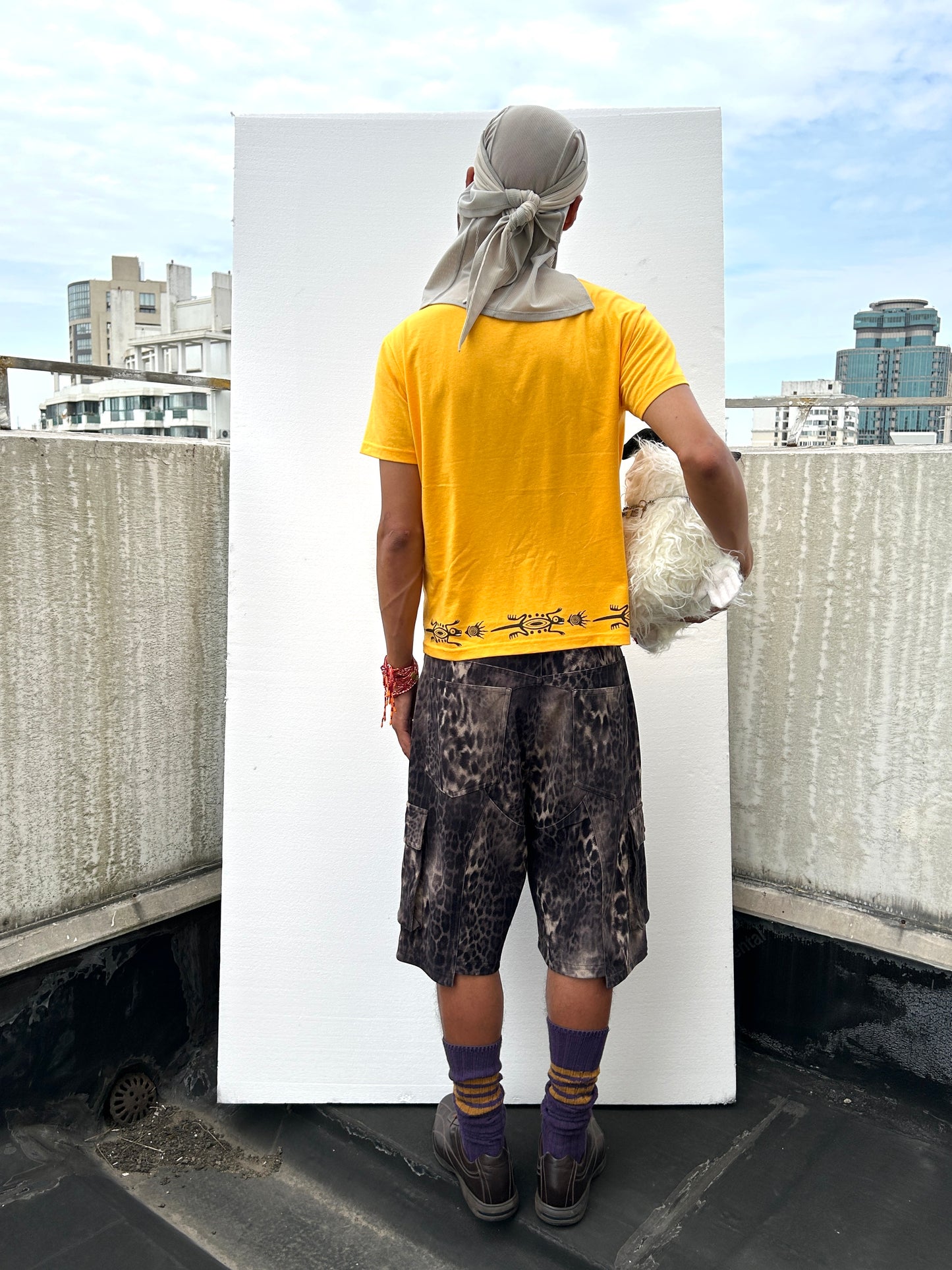 Yan L. Leopard Suede Shorts