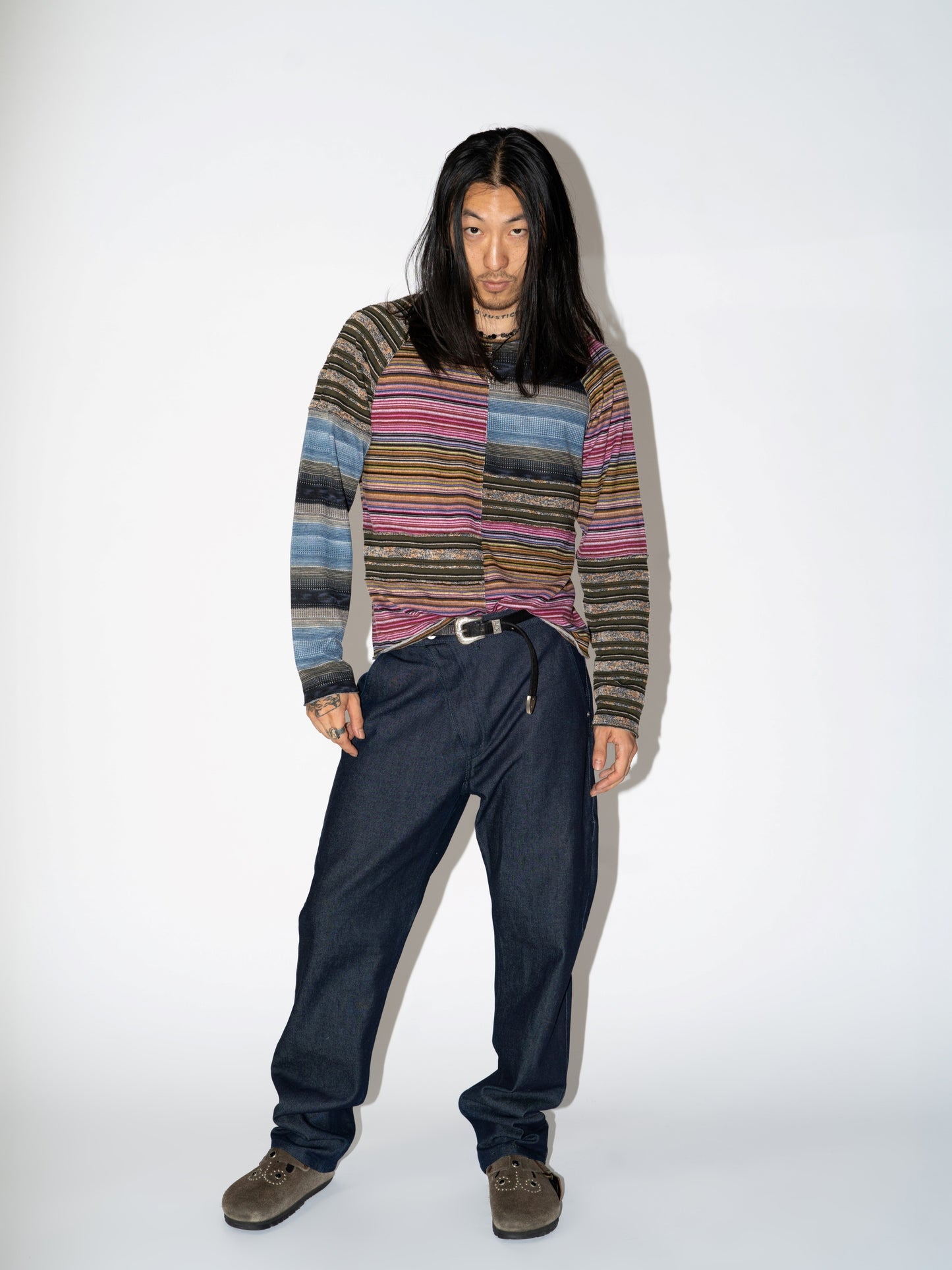Irregular Striped Long Sleeve Tee