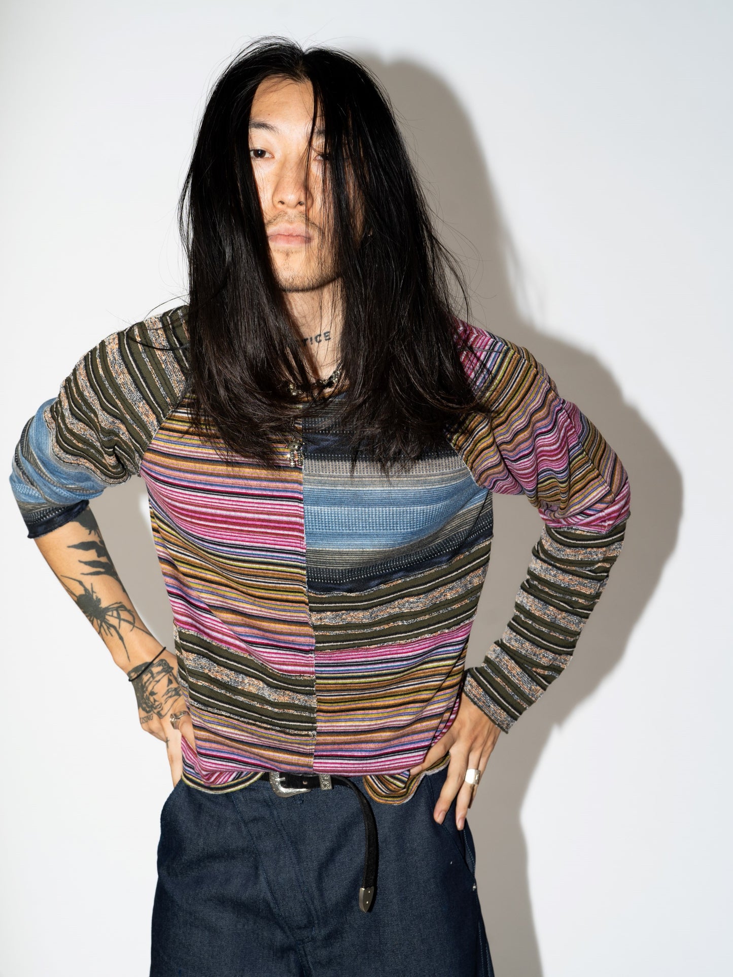 Irregular Striped Long Sleeve Tee