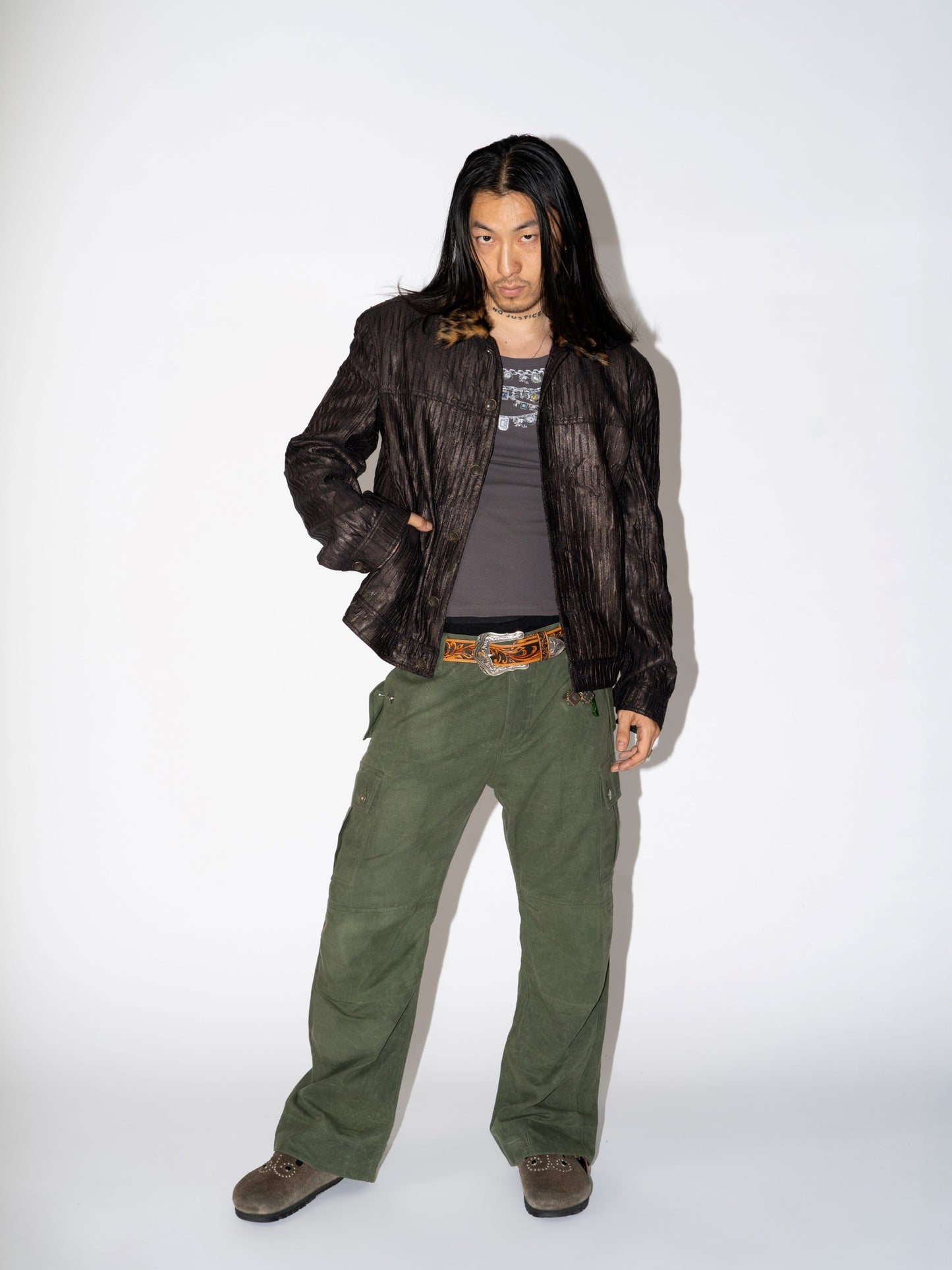 Pleated Suede Jacket