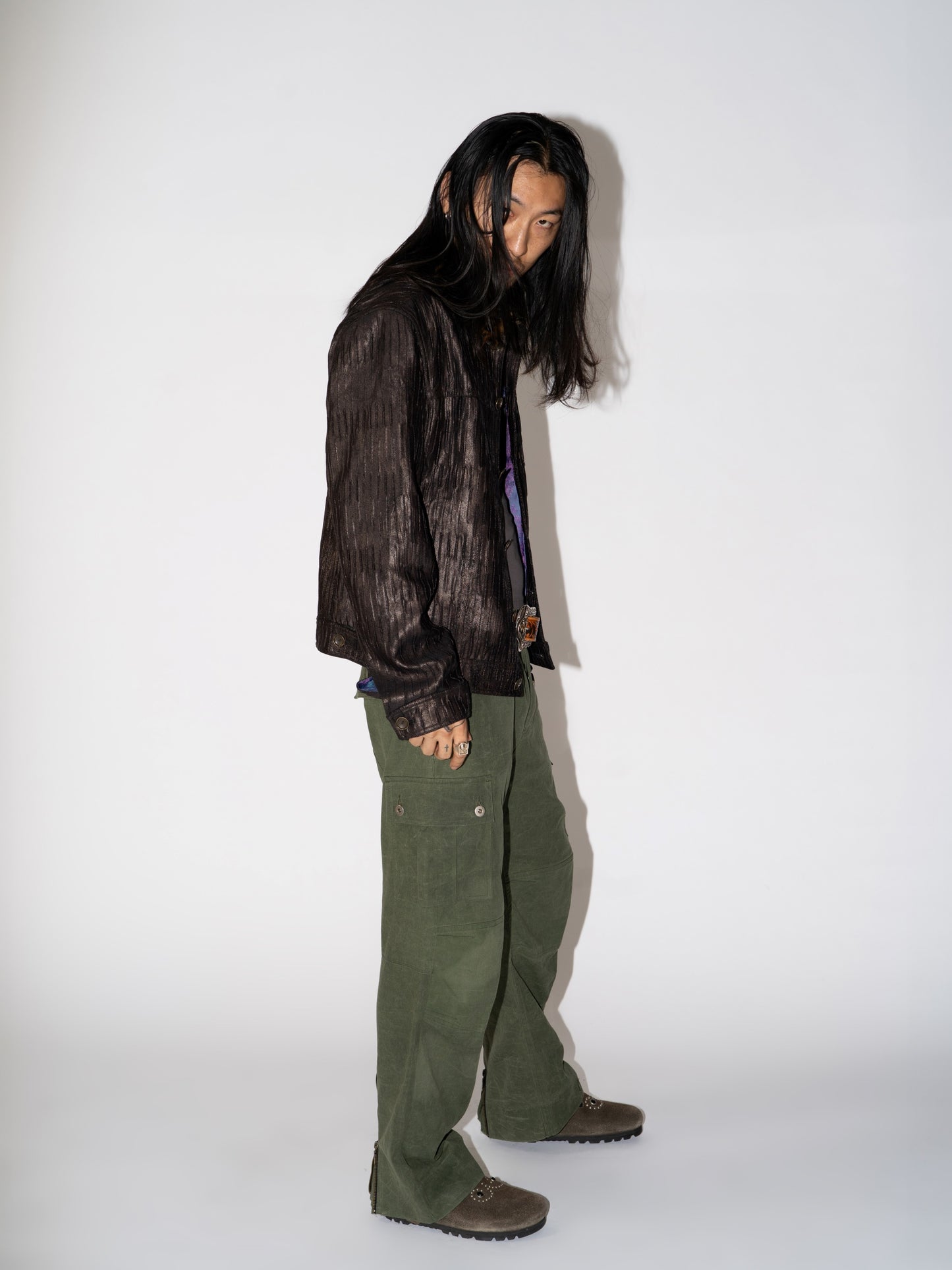 Pleated Suede Jacket