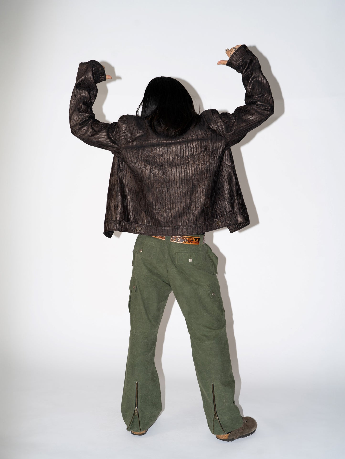 Pleated Suede Jacket