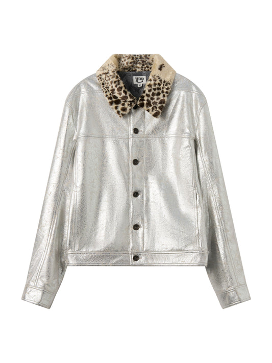 Fur Collar Leather Work Jacket