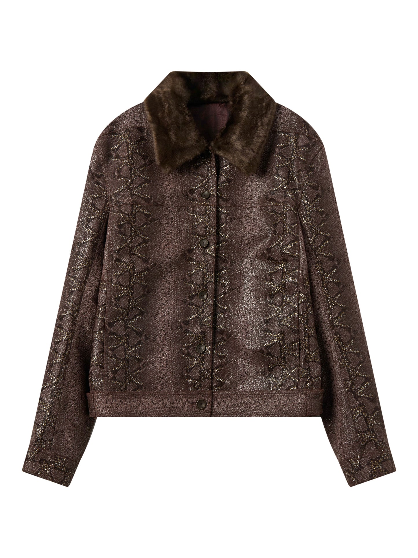 Fur Collar Leather Work Jacket