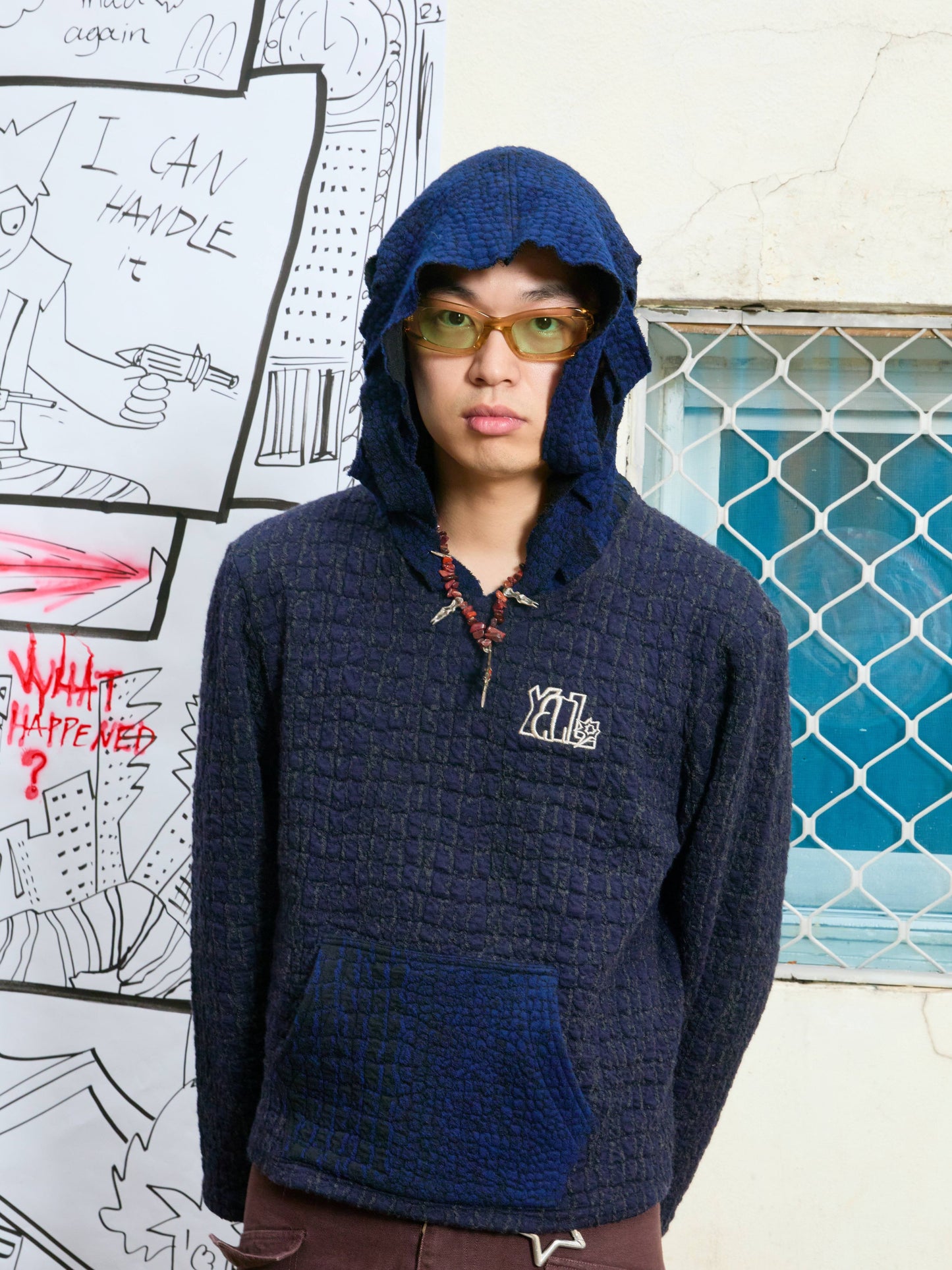 Braided Hood Wool Hoodie