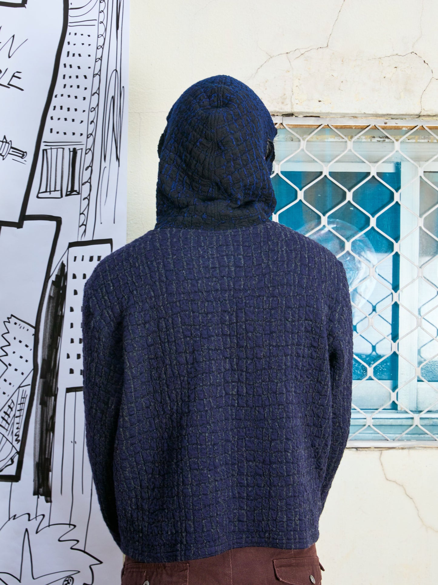 Braided Hood Wool Hoodie