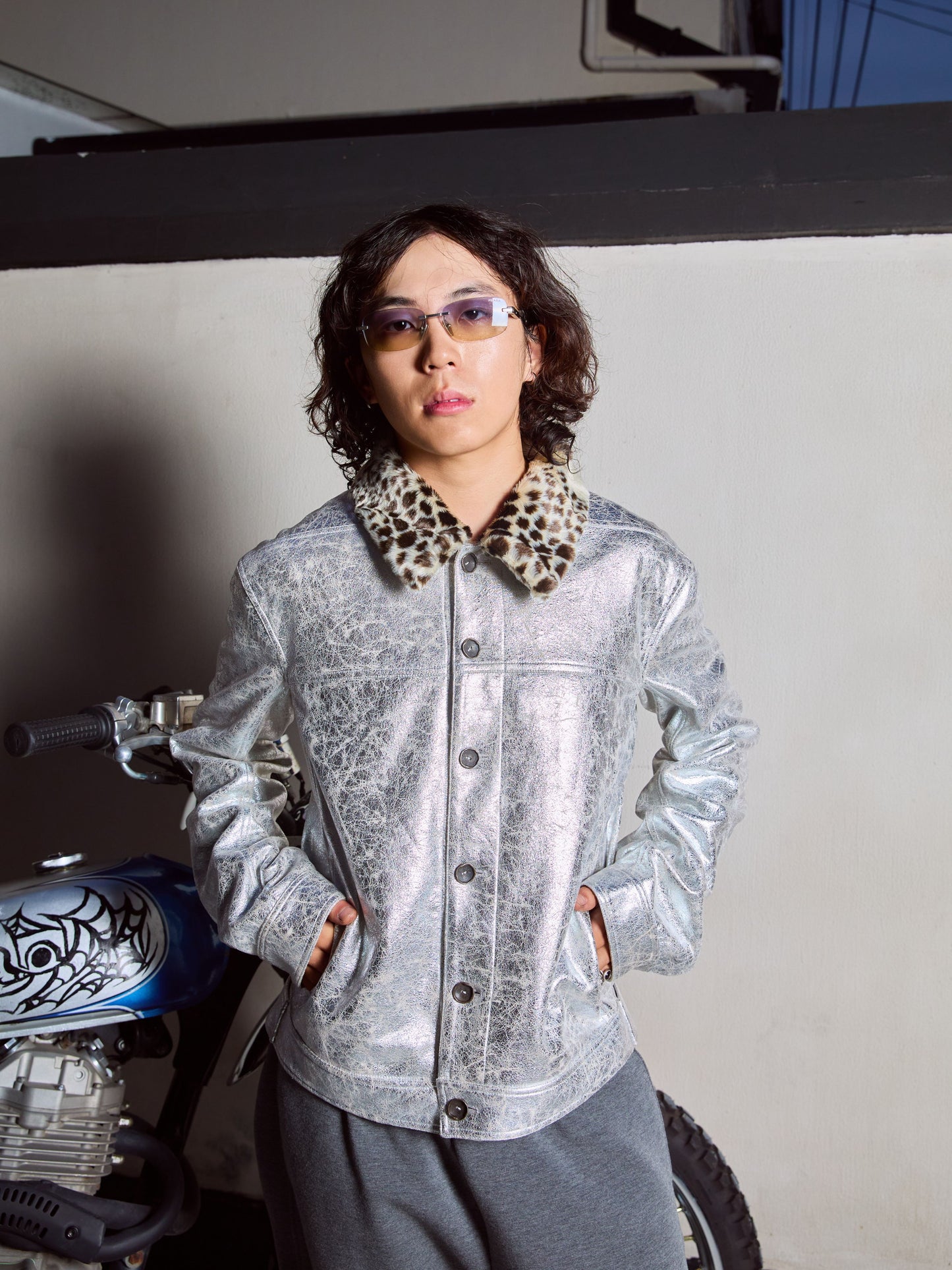 Fur Collar Leather Work Jacket