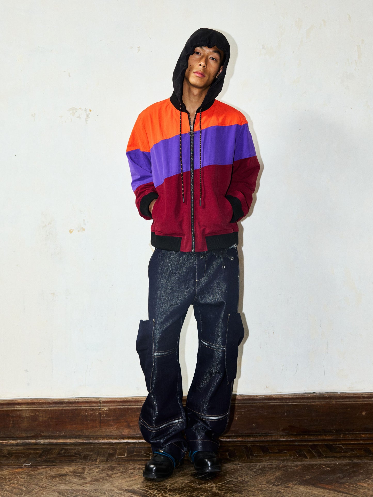 Okayama Metallic Thread Denim Cargo Pants