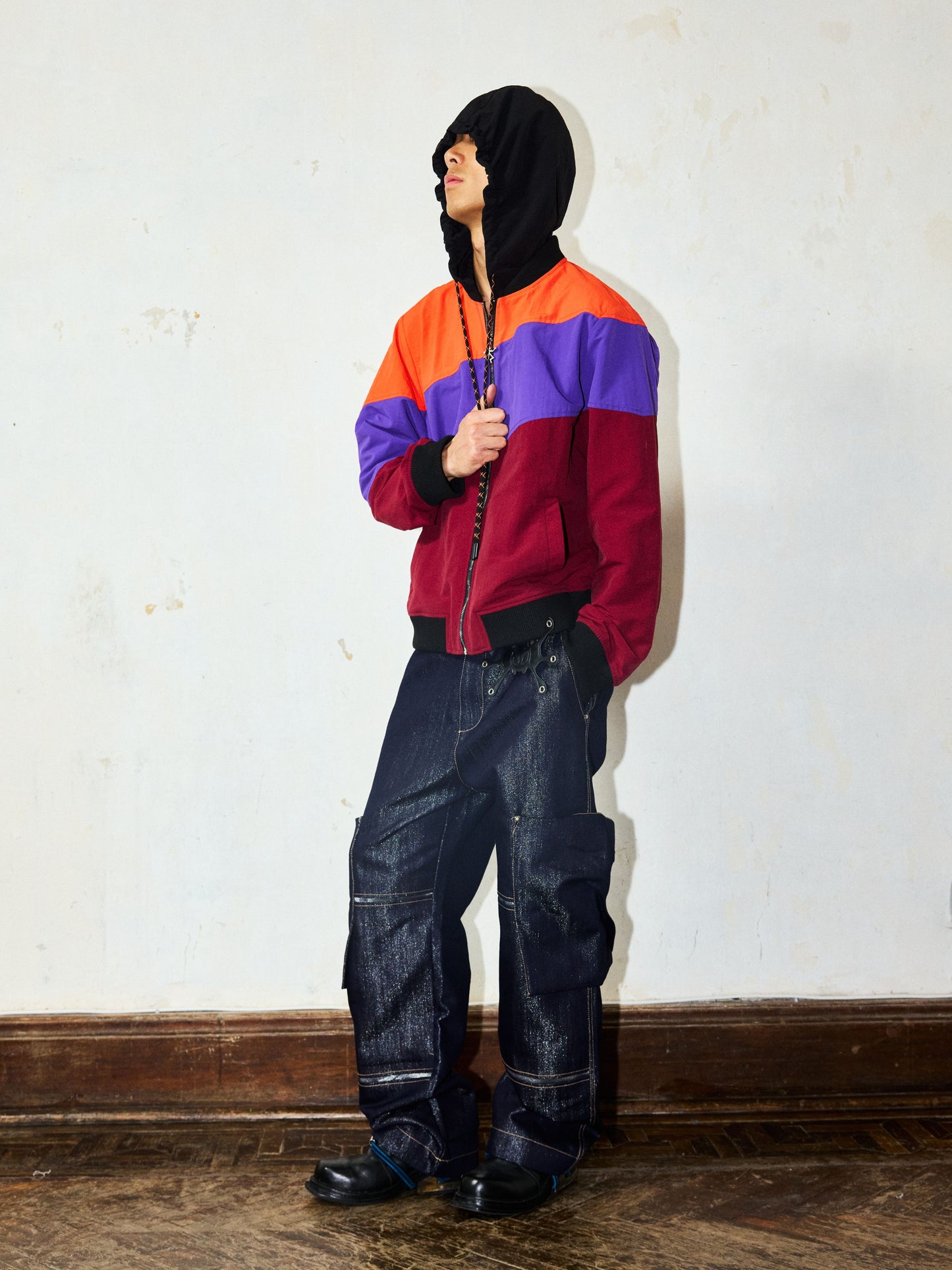 Diagonal Patchwork Jacket