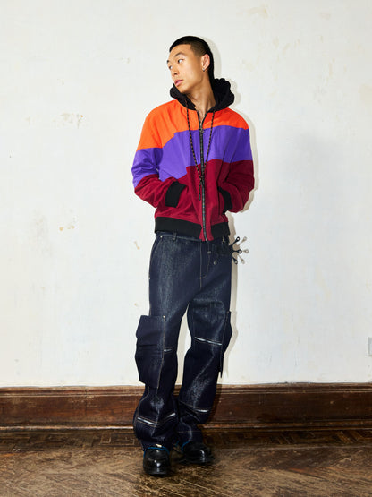 Diagonal Patchwork Jacket