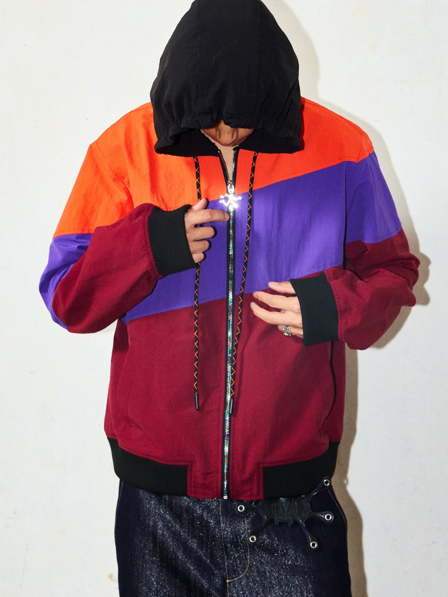 Diagonal Patchwork Jacket