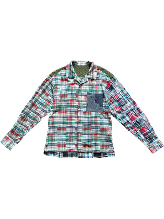 Paneled Plaid L/S Shirt