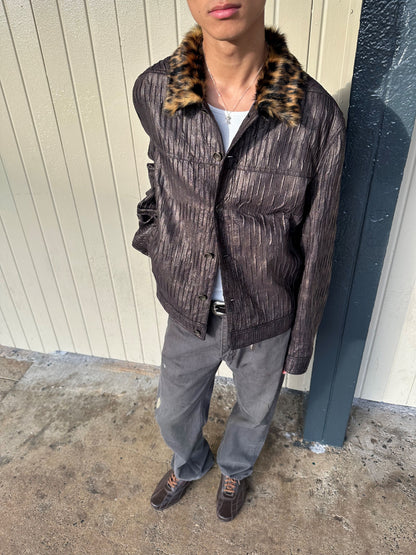 Pleated Suede Jacket