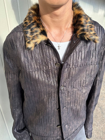 Pleated Suede Jacket