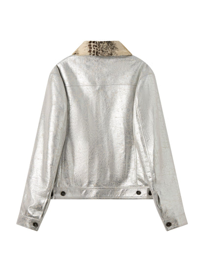 Fur Collar Leather Work Jacket