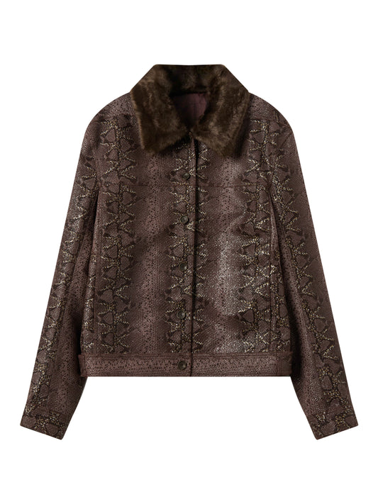 Fur Collar Leather Work Jacket