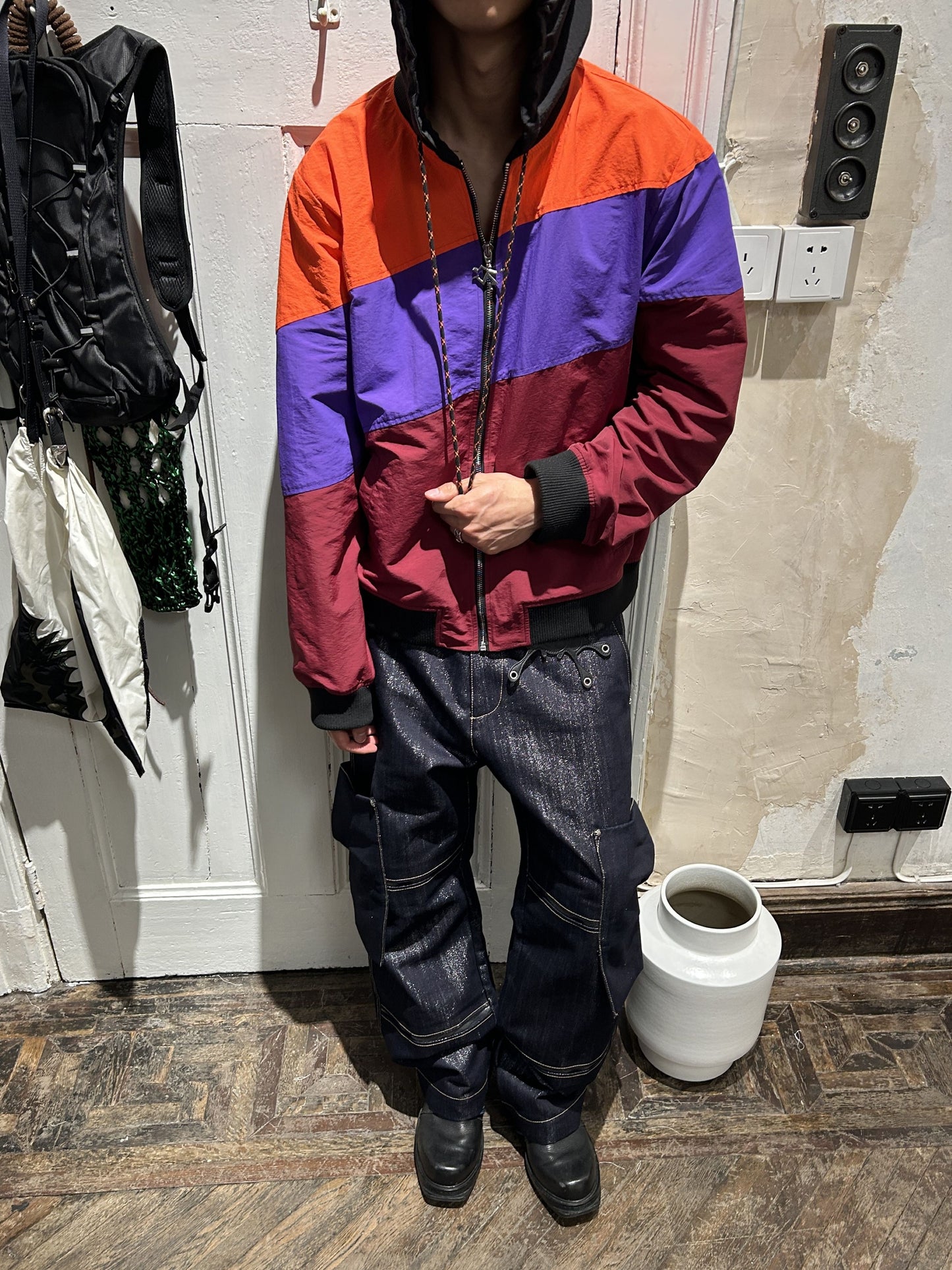 Diagonal Patchwork Jacket