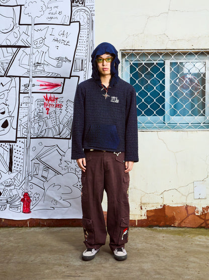 Braided Hood Wool Hoodie